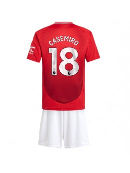 Manchester United Casemiro #18 Replika Hemmakläder Barn 2024-25 Kortärmad (+ byxor)